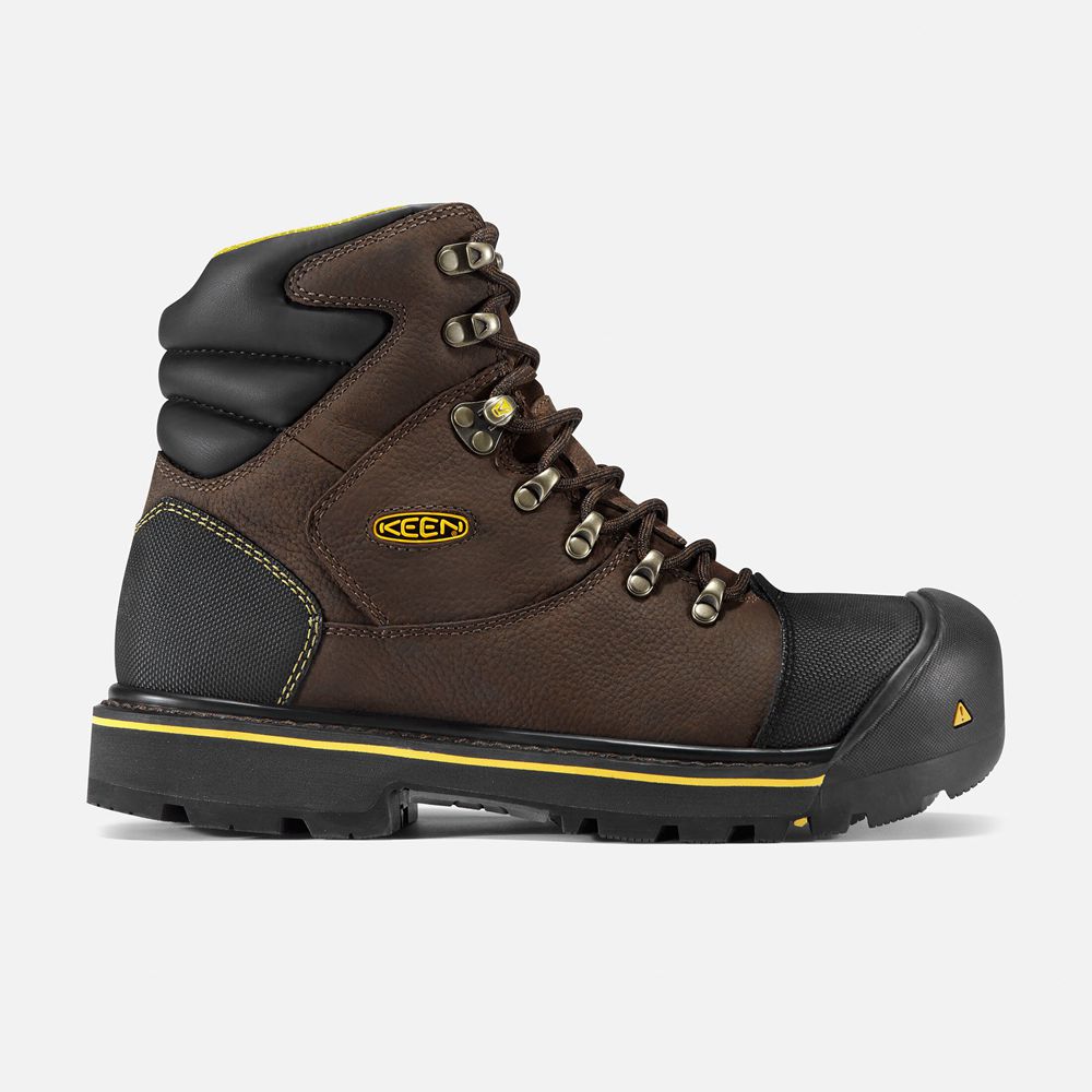 Cizme Keen Romania Barbati Maro/Negrii Milwaukee 6" (Steel Toe) 7312-FAMKU